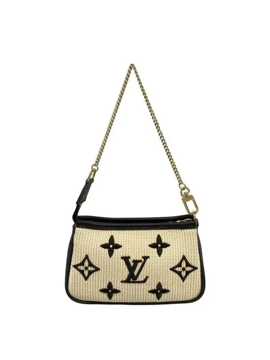 Louis Vuitton Handbag by the Pool Mini Pochette Noir Black Beige - Picture 3 of 15